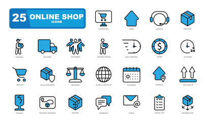 Online shop icons set. Perfect for website icons.