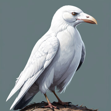 White crow on a light background