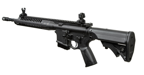 Modern automatic rifle isolated on white. Weapons for police, special forces and the army....