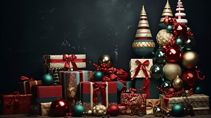 festive christmas assortment with copy space, generative ai
