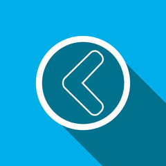 Left arrow icon vector. Left arrow icon vector in trendy flat style. Prev icon image, Prev icon illustration isolated on blue background