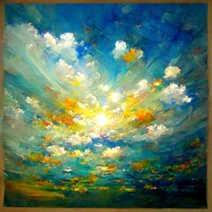 Fototapeta na wymiar abstract sky by monet sunlight happiness soft 