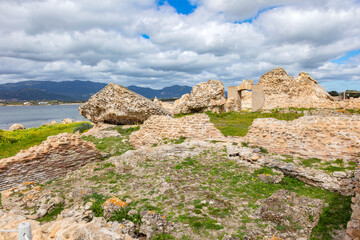 Ruins of Roman civilization, Nora, Sardinia, Italy - obrazy, fototapety, plakaty