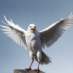 White crow on a light background