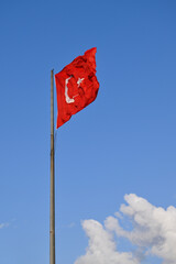 turkish flag on the pole