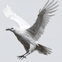 White crow on a light background