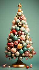 Beautiful Christmas tree decorated with ornaments