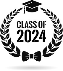Class of 2024 year graduation icon