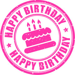 Happy birthday rubber stamp - 661149089