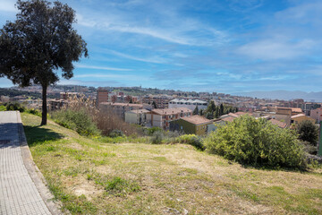 Fototapeta premium view of buildings in Cagliari, Sardinia, Italy