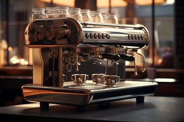 espresso machine close up, Generative AI