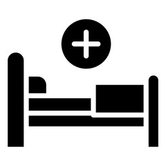 Fototapeta premium Hospital Bed Icon Style