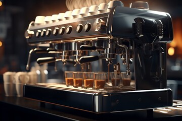 espresso machine close up, Generative AI