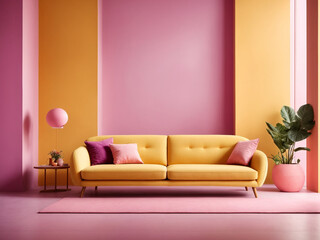 A sofa with minimalistic background