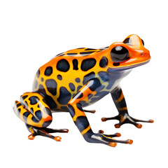 Colorful Dart Frog Charm: High-Quality Art, Transparent Background, Generative AI