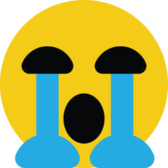 Crying emoji icon . Crying face icon vector