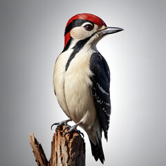 Fototapeta premium Woodpecker on a light background