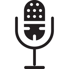 Microphone icon flat vector illustration