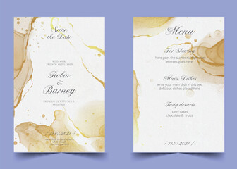 elegant wedding invitation menu template design vector illustration