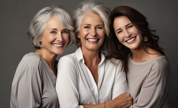 A beautiful portrait mature womans, showcasing the happiness, love, and togetherness of a family.