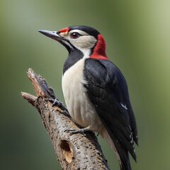Fototapeta premium Woodpecker on a light background