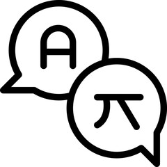 Language translator icon flat vector illustration