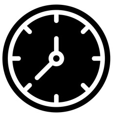 Clock icon flat vector illustration