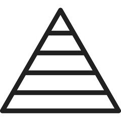 Pyramid chart icon flat vector illustration