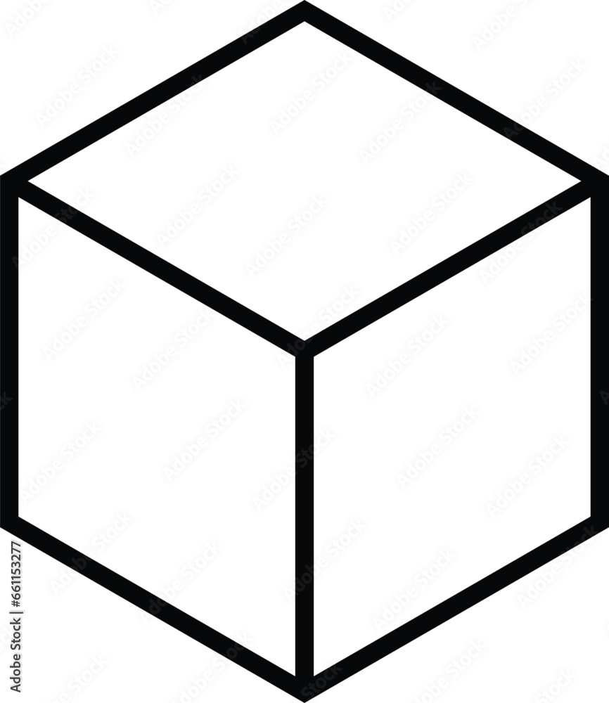 Poster cube icon vector isolated on white background . box icon . sugar cube icon