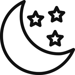 Moon icon flat vector illustration