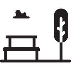 Park icon flat vector illustration