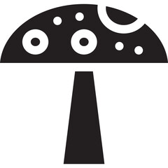 Mushroom icon flat vector illustration