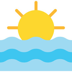 Sunset icon flat vector illustration