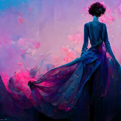 modern magazine style magic fantasy fashion beauty feminine fashion glamour color range pink blue indigo purple octan rendering ar 169 