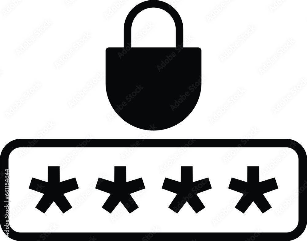 Poster password icon . secure password icon vector . pin code icon