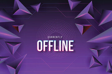 currently offline twitch background design template with abstract background design vector illustration