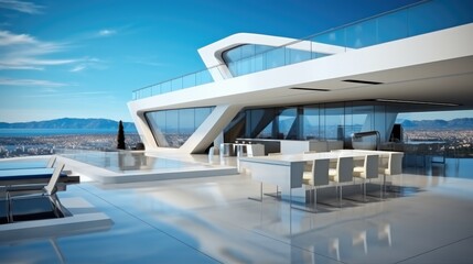 Fototapeta premium Contemporary Architectural office, Modernist building, Contemporary design.