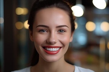 A perfect smile displayed by a woman