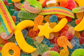 Assorted gummy candies.  Jelly  sweets.