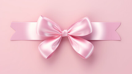 Heart shape and ribbon on pastel pink background