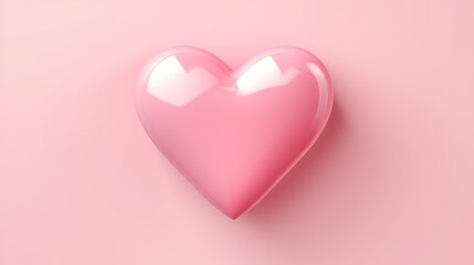 Heart shape on pastel pink background