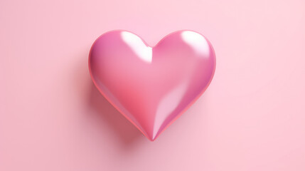 Heart shape on pastel pink background