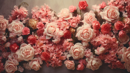 Obraz na płótnie Canvas Artificial Flowers for Background in vintage style of valentine' day