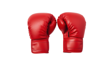 Boxing red gloves on the transparent background