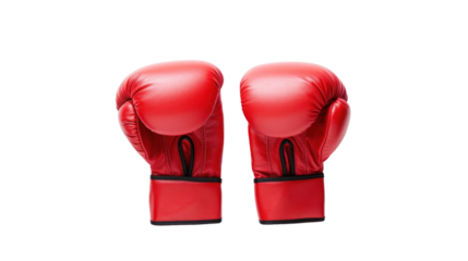 Boxing red gloves on the transparent background