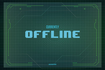 currently offline twitch background with abstract technology background template design vector illustration