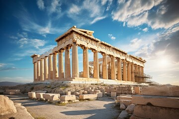 The Parthenon temple, Athens, Greece. Generative AI - obrazy, fototapety, plakaty