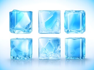 ice cubes isolated on white background