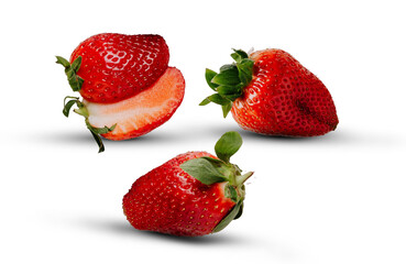 strawberries isolated on white background