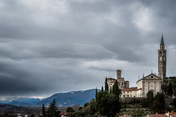Fototapeta na wymiar Artegna, San Martino hill with Lombard Castle
